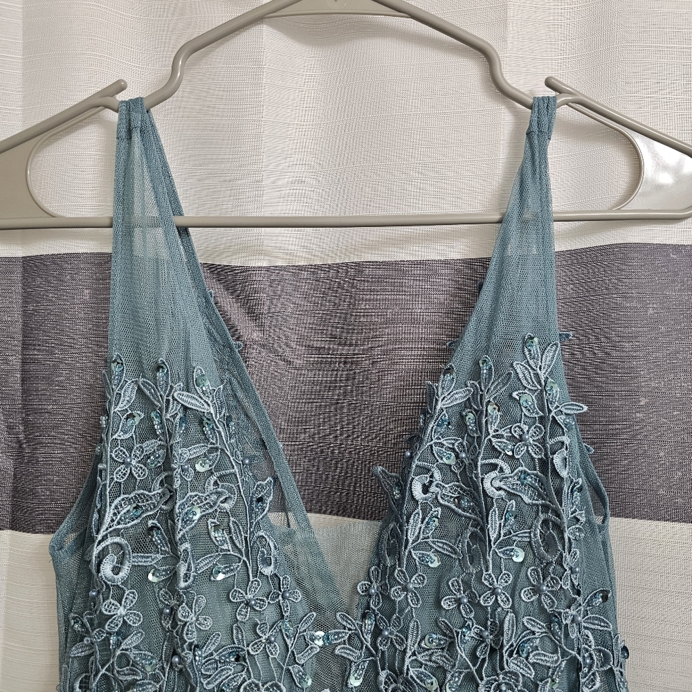 Ever Pretty Blue Embellished Backless Gown - Picture 6 of 11